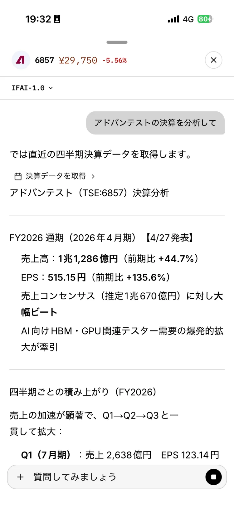 IFAI 銘柄分析 スマホ画面